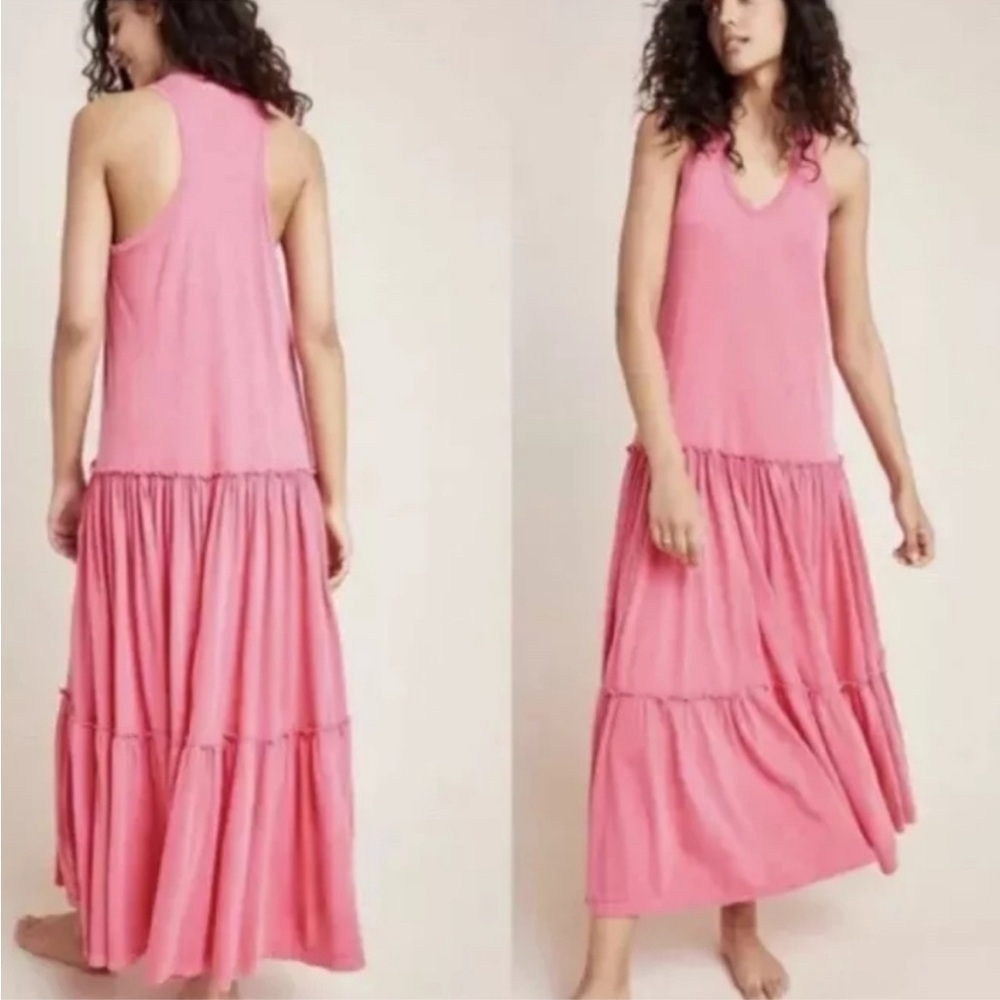 NWT Sundry Light Red/Pink Sleeveless Gathered Maxi‎ Dress M